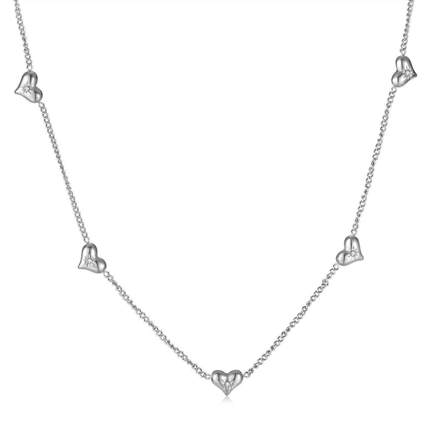 Necklace with heart-shaped pendants skadis jewelry