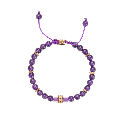 LUMEN bracelet gold-plated with amethyst stones - front view