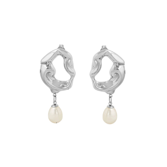 LUMI Earrings by SKADIS Jewelry – stainless steel with freshwater pearls