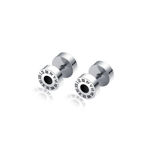 Pair of earrings with Roman numeral design for men SKADIS Jewelry