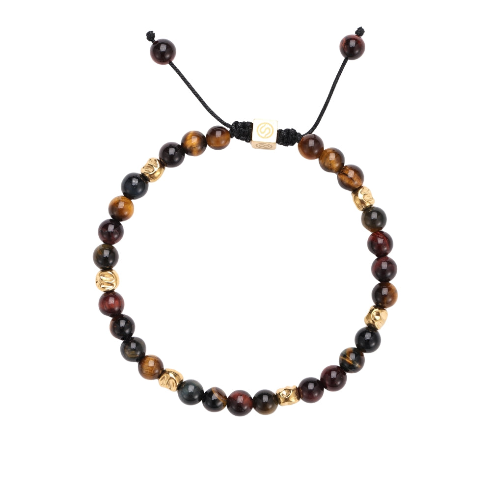 OSKAR bracelet with natural brown tiger eye beads - SKADIS Jewelry