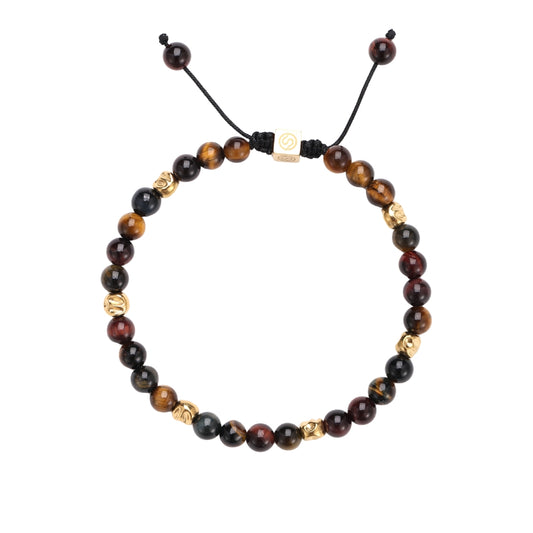 OSKAR bracelet with natural brown tiger eye beads - SKADIS Jewelry