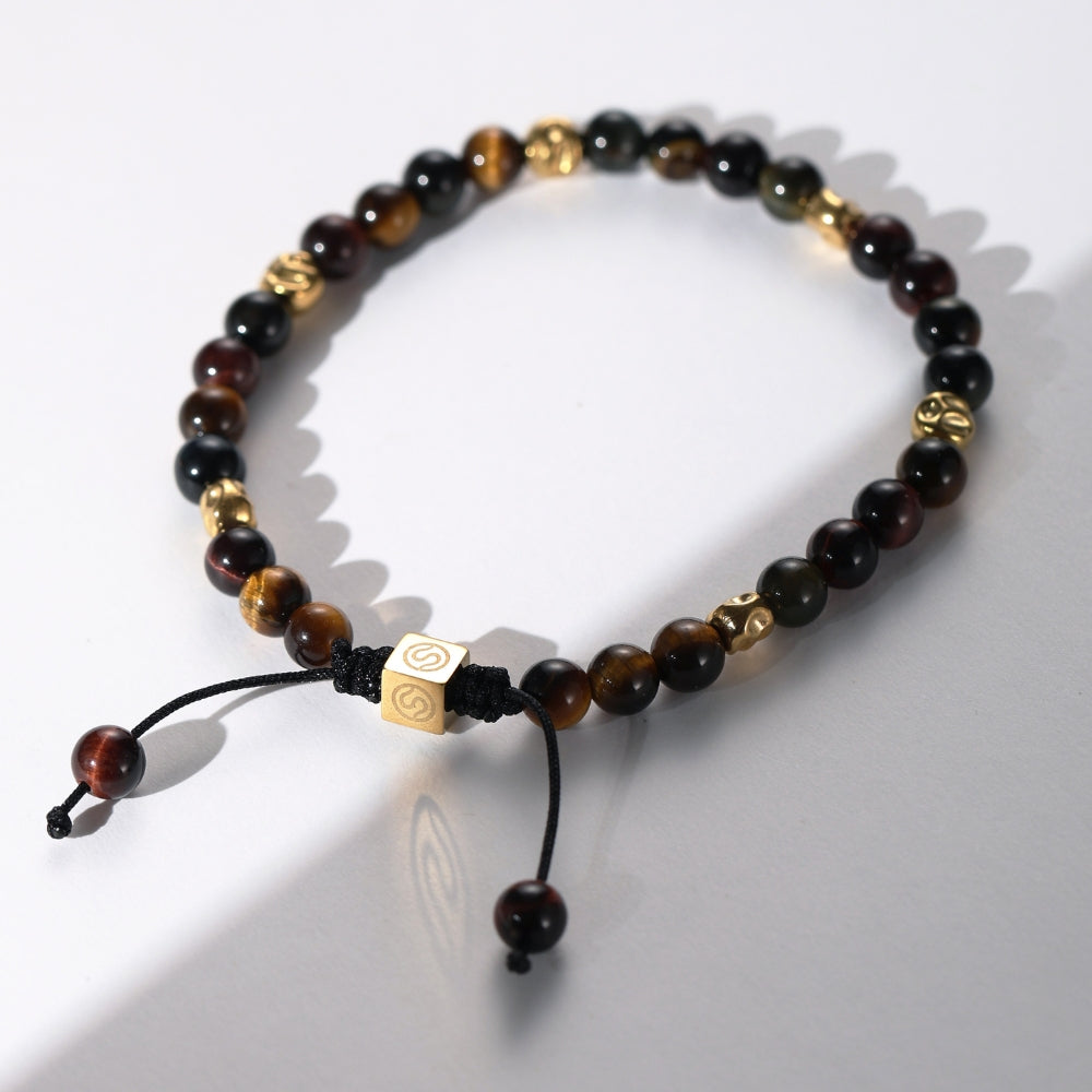 OSKAR brown tiger eye bracelet detail view - SKADIS Jewelry