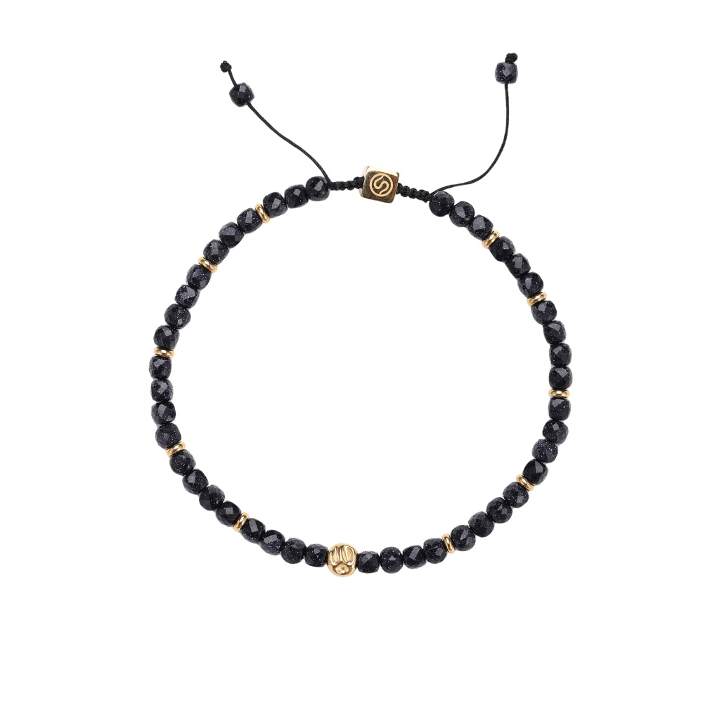 SLATE bracelet with natural blue sandstone beads - SKADIS Jewelry
