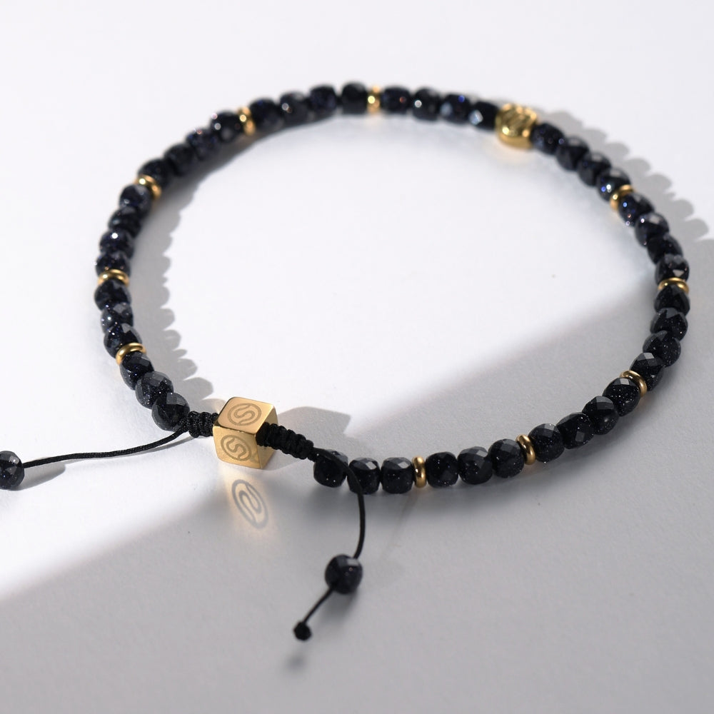SLATE blue sandstone bracelet detail view - SKADIS Jewelry