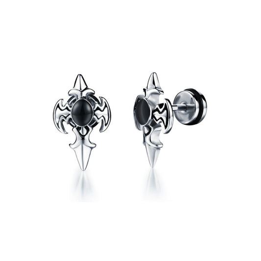 Pair of black earrings for men from skadis jewelry