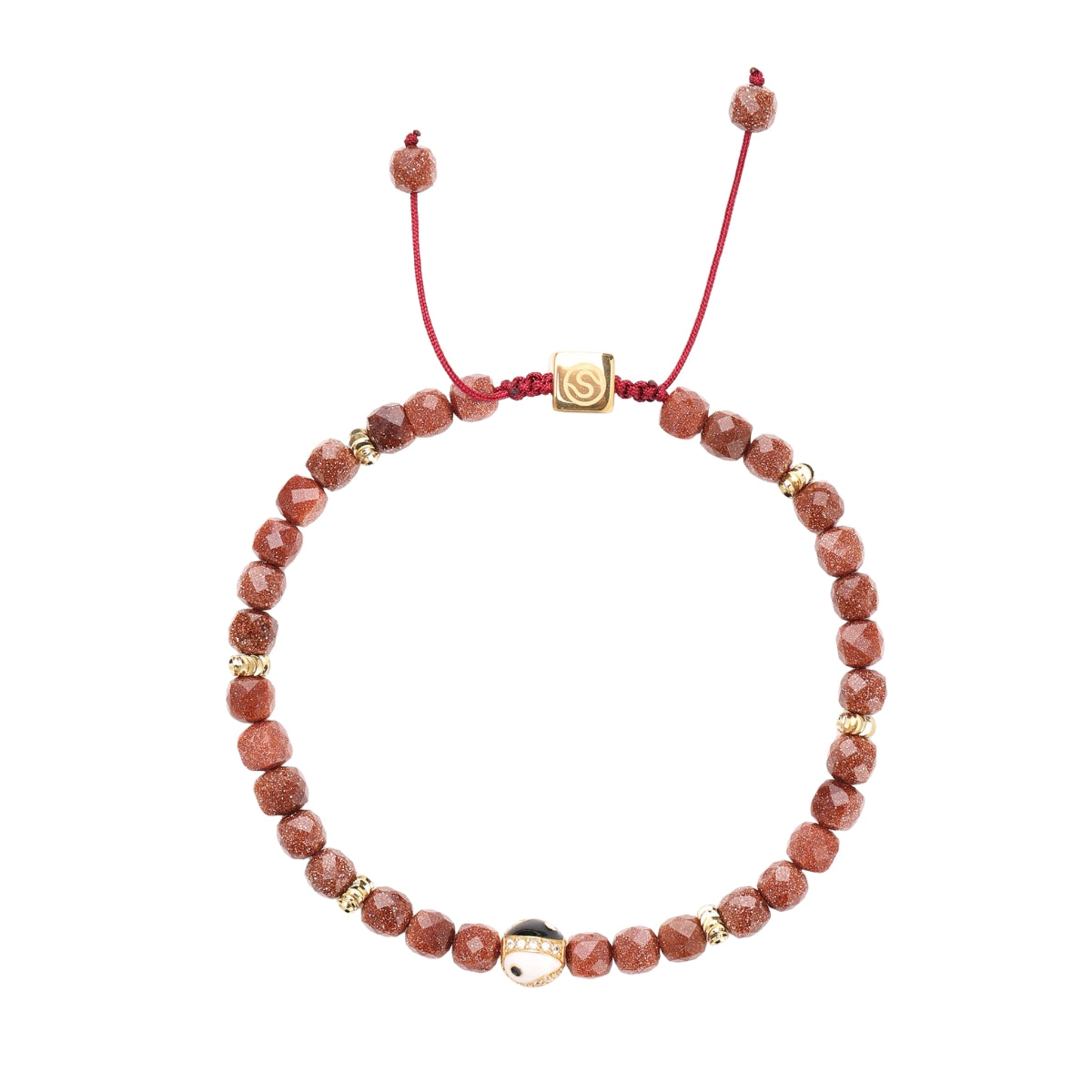 SUNNA bracelet gold-plated with sunstone - front view - SKADIS Jewelry