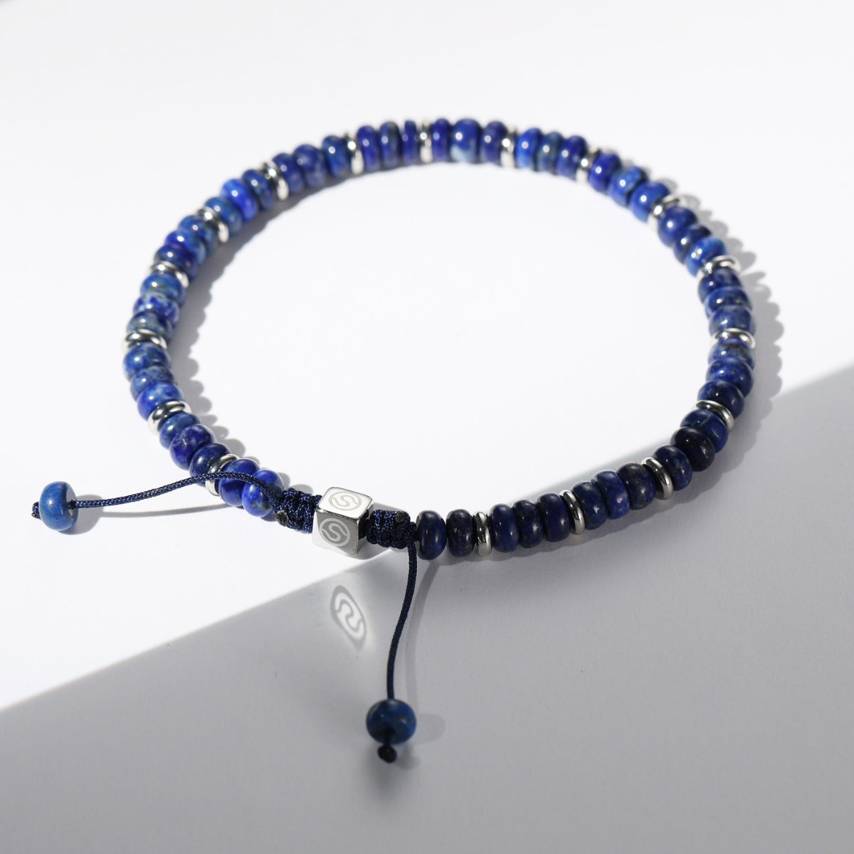 VELVET men's bracelet stainless steel with lapis lazuli - detail view - SKADIS Jewelry